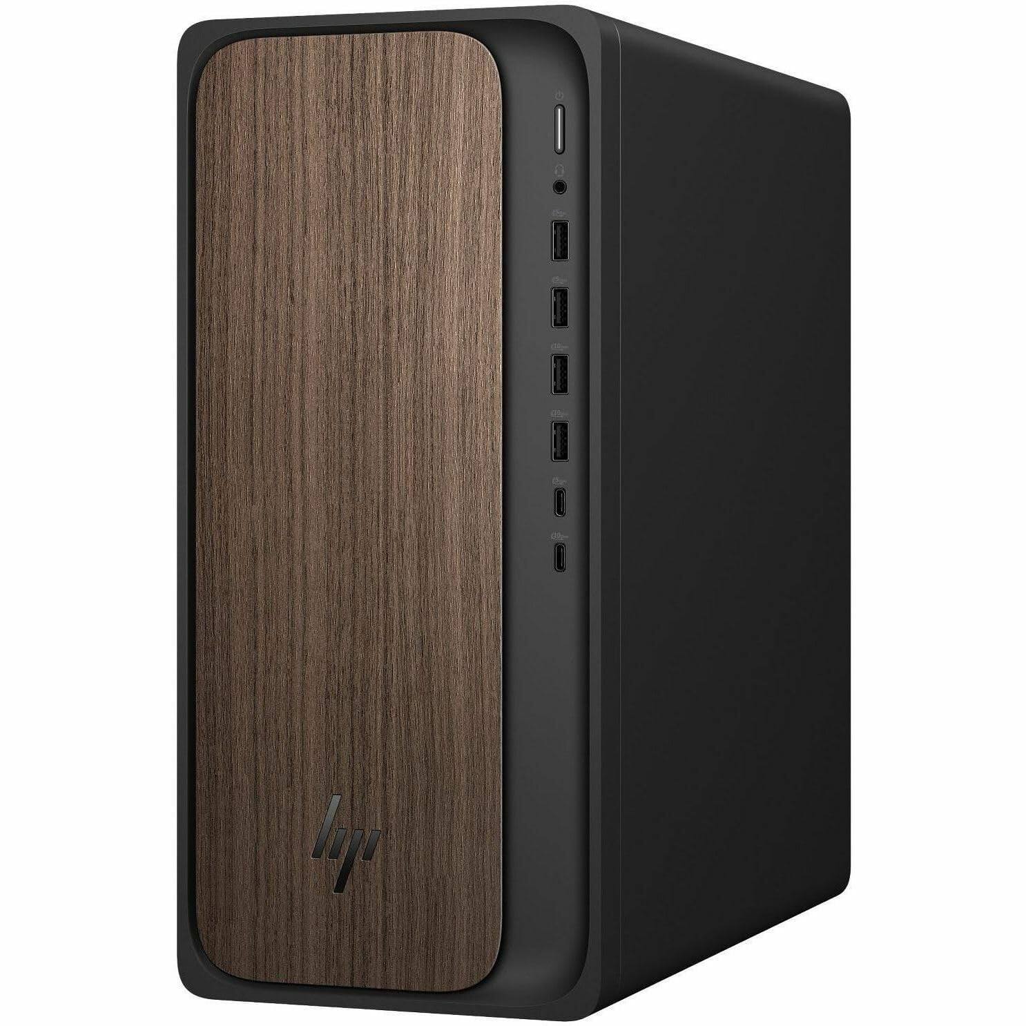 Left. HP - HP OmniDesk Desktop, Intel Ultra 7 265, 32GB, 1TB, RTX 4060(8GB) Windows 11 - Brown.