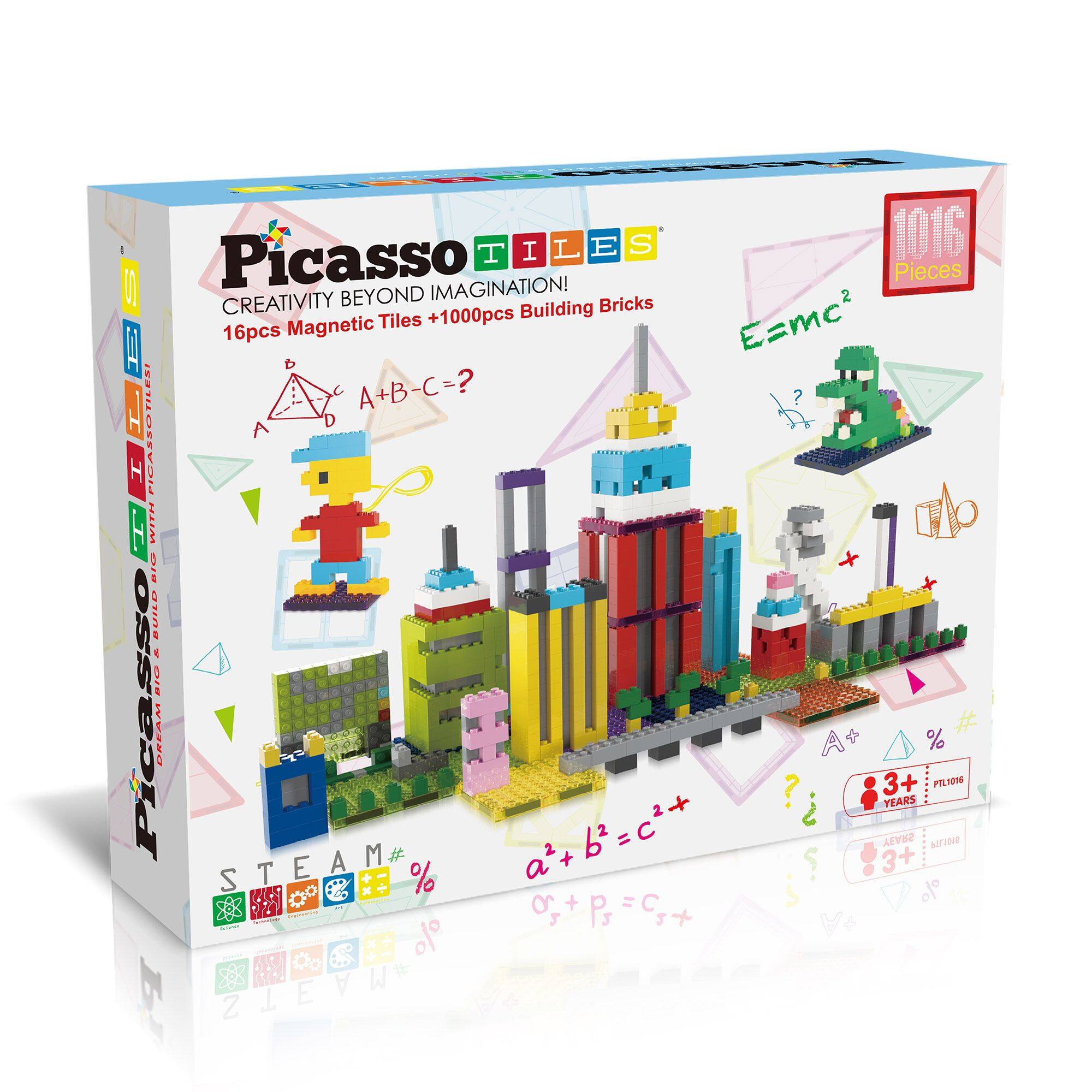 Picasso I I L E S 1016 Pieces
Creativity Beyond Imagination!
16pcs Magnetic Tiles +1000pcs Building Bricks
E=mc²
A+B-C=?
STEAM
a+b=c²
a'+ ?
3+ 3+ Years
PILT0NE
% % 8 +20 + += %
Do STEAM#