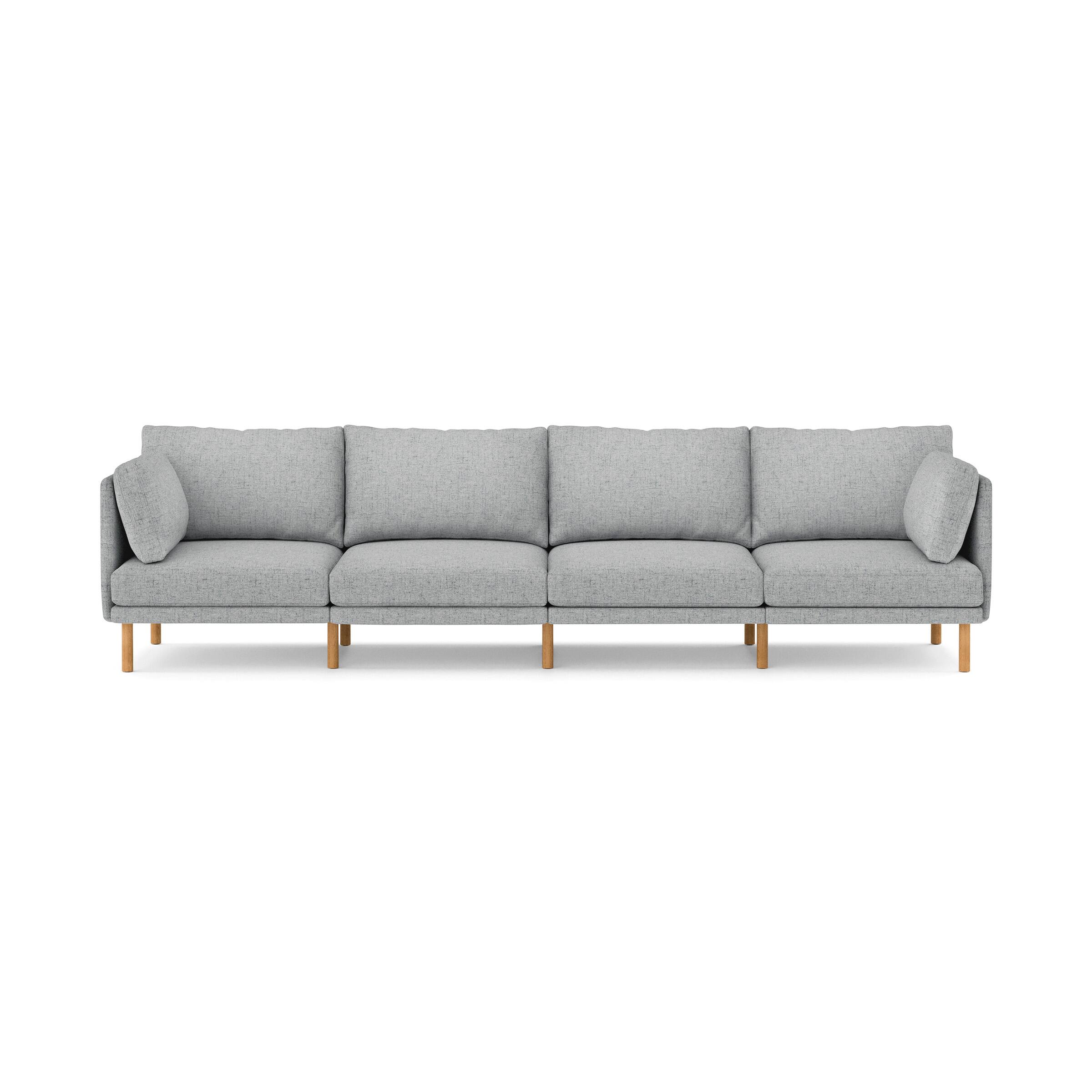 Front. Burrow - Modern Field 4-Seat Sofa - Fog.