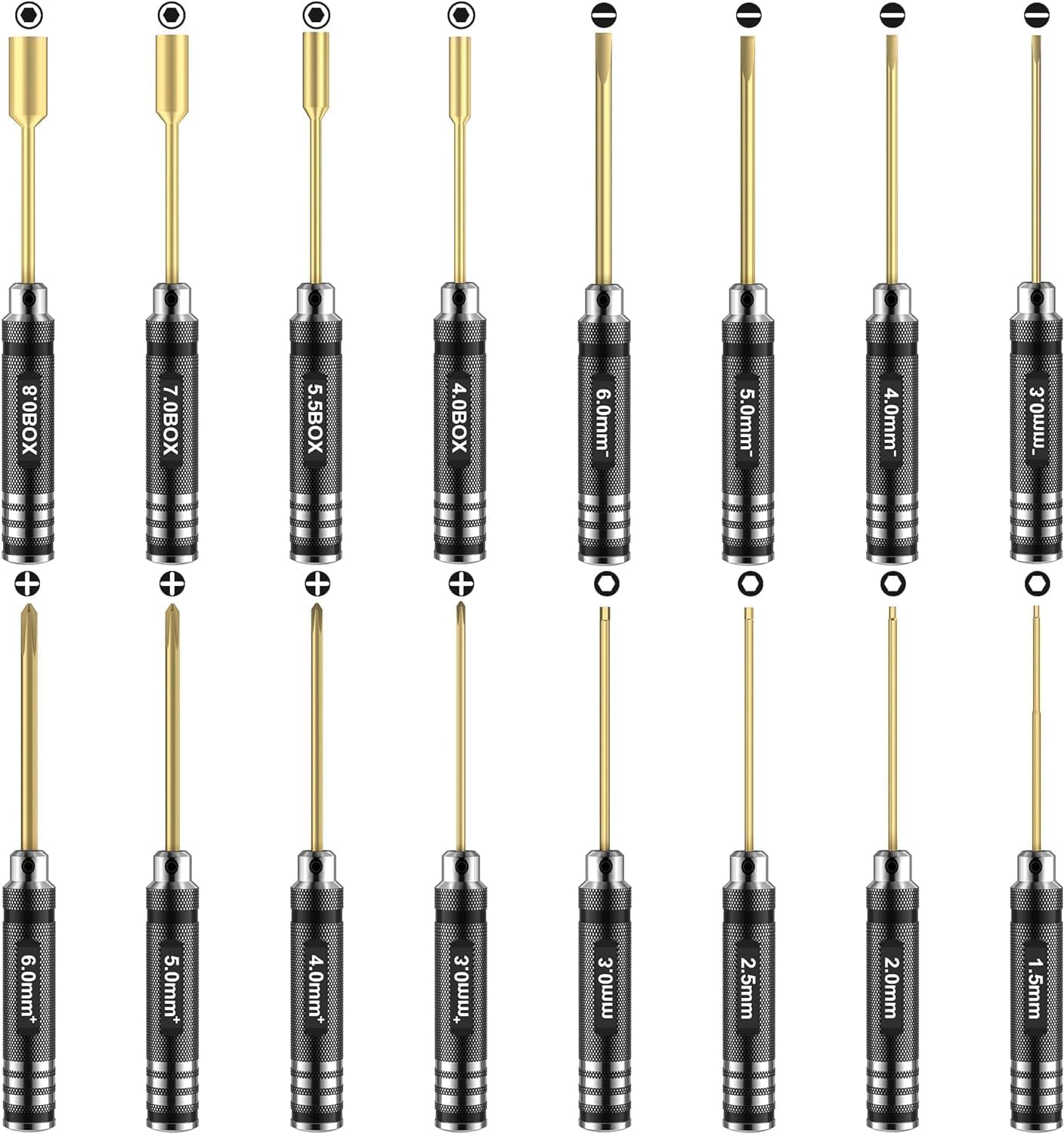 Sure, here is the corrected and grouped text from the image:

- 8.0BOX
- 7.0BOX
- 5.5BOX
- 4.0BOX
- 6.0mm
- 5.0mm
- 4.0mm
- 3.0mm
- 6.0mm
- 5.0mm
- 4.0mm
- 3.0mm
- 3.0mm
- 2.5mm
- 2.0mm
- 1.5mm