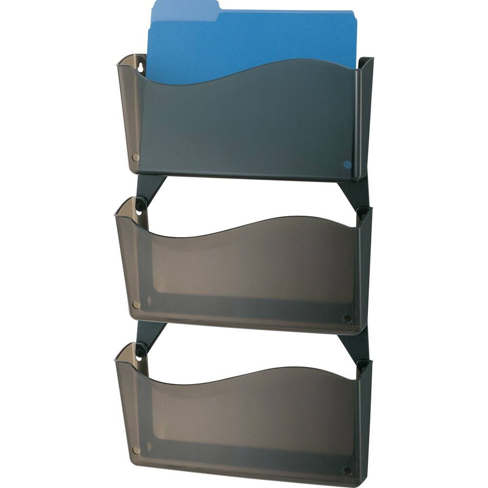 Front. Officemate - Officemate Unbreakable Wall Files - 26.50" Height x 13.25" Width x 3" Depth - Unbreakable - Smoke - Plastic - 1 Box.