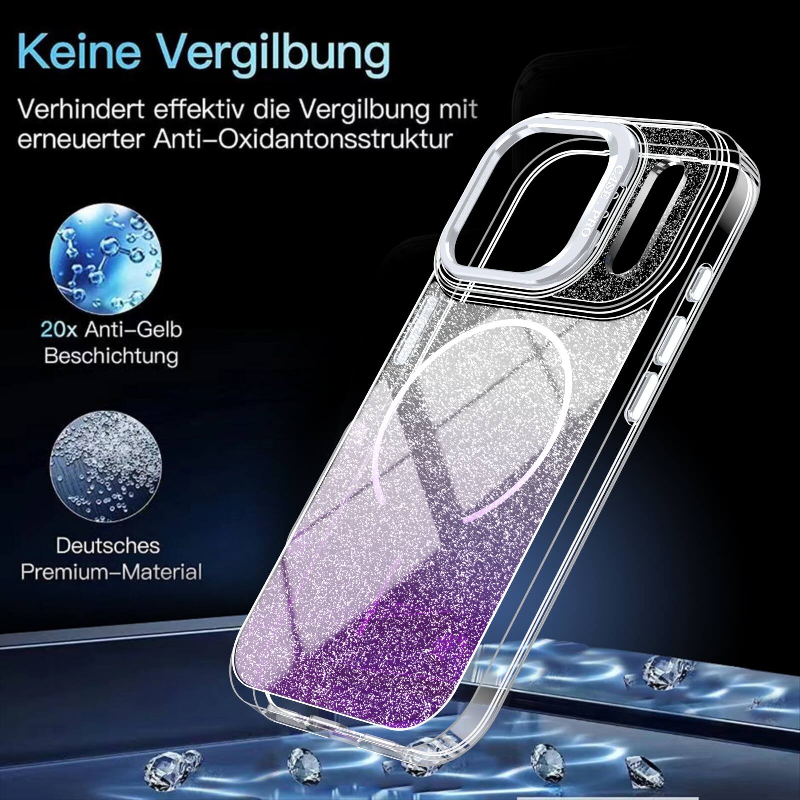 Keine Vergilbung  
Verhindert effektiv die Vergilbung mit erneuerter Anti-Oxidantonsstruktur  
20x Anti-Gelb Beschichtung  
Deutsches Premium-Material