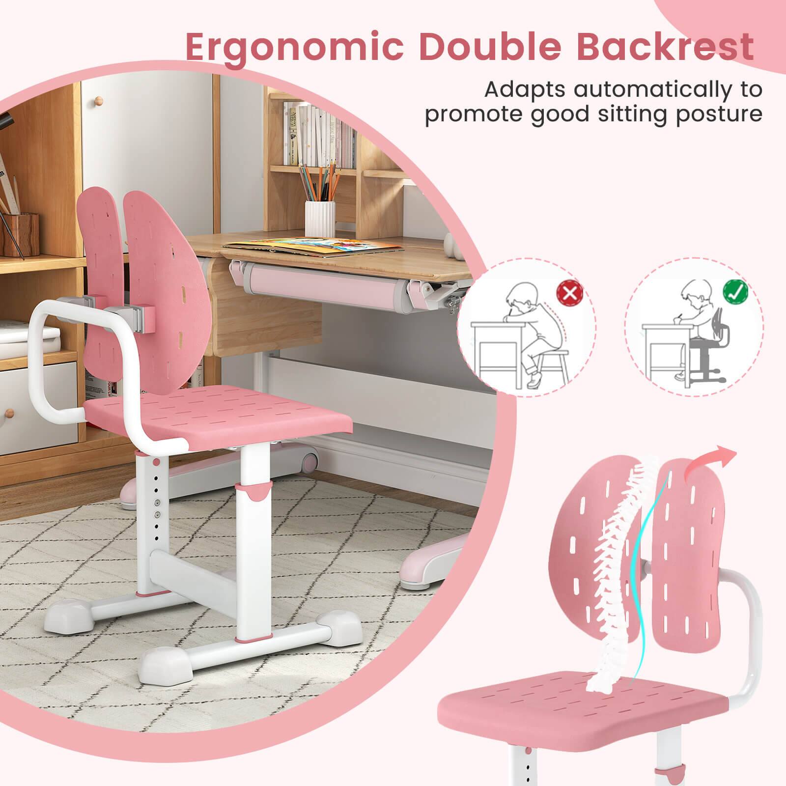 Ergonomic Double Backrest  
Adapts automatically to promote good sitting posture