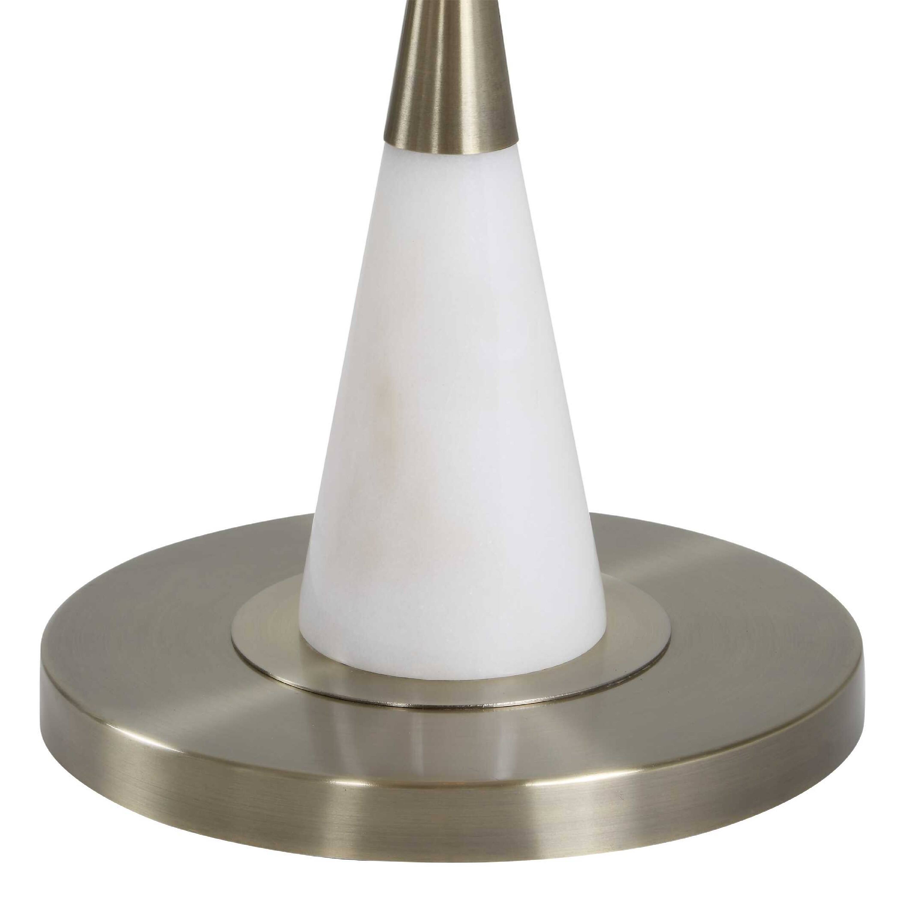 Alt View 1. Manhattan Lane - Floor Lamp, Linen Shade, Marble Base, 63 Inch.
