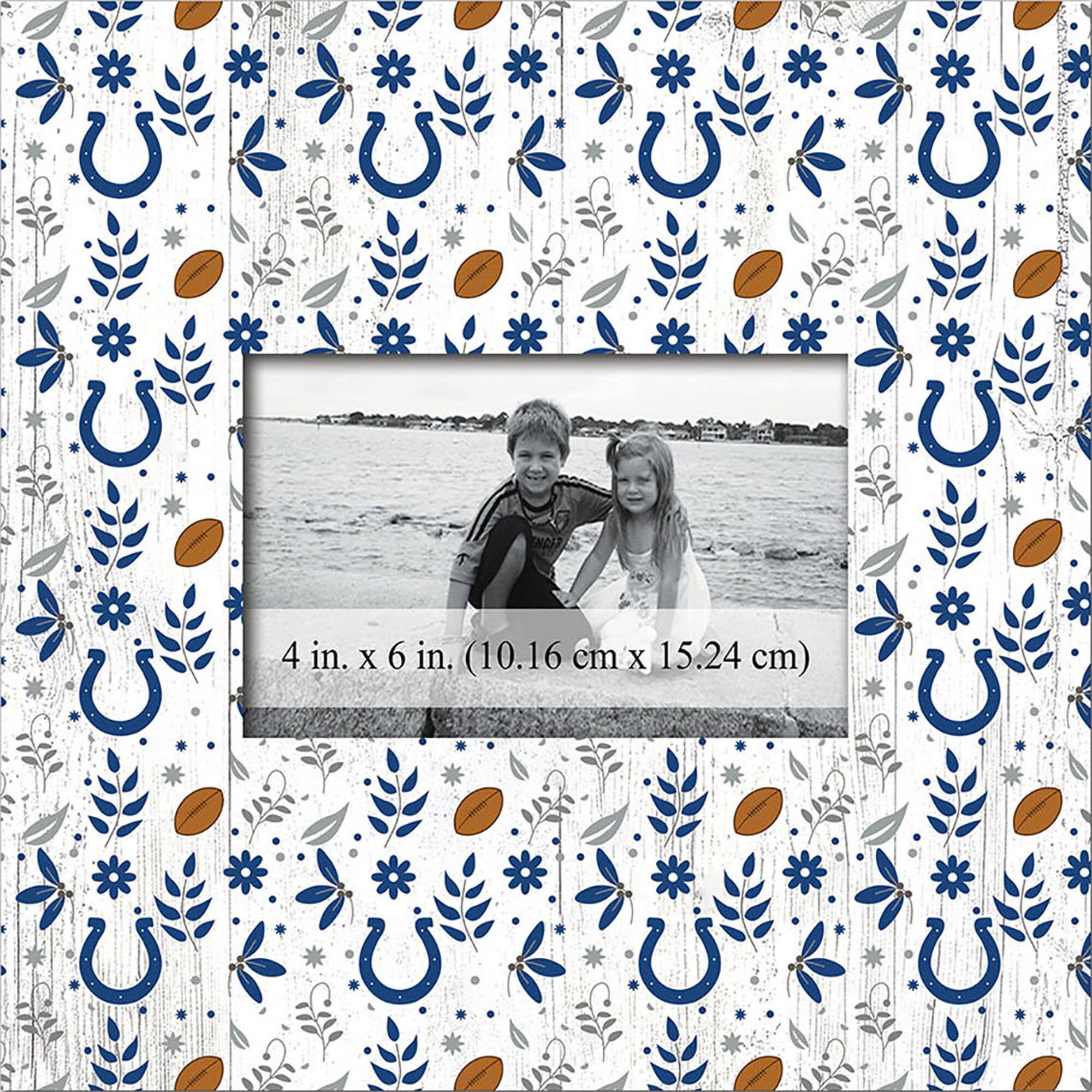 Indianapolis Colts 10'' x 10'' Floral Pattern Frame