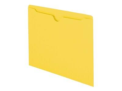 Alt View 1. Smead - Smead Reinforced File Jackets, Reinforced Straight Cut Tab, Letter Size, Yellow, 100/Box (75511) - Yellow.