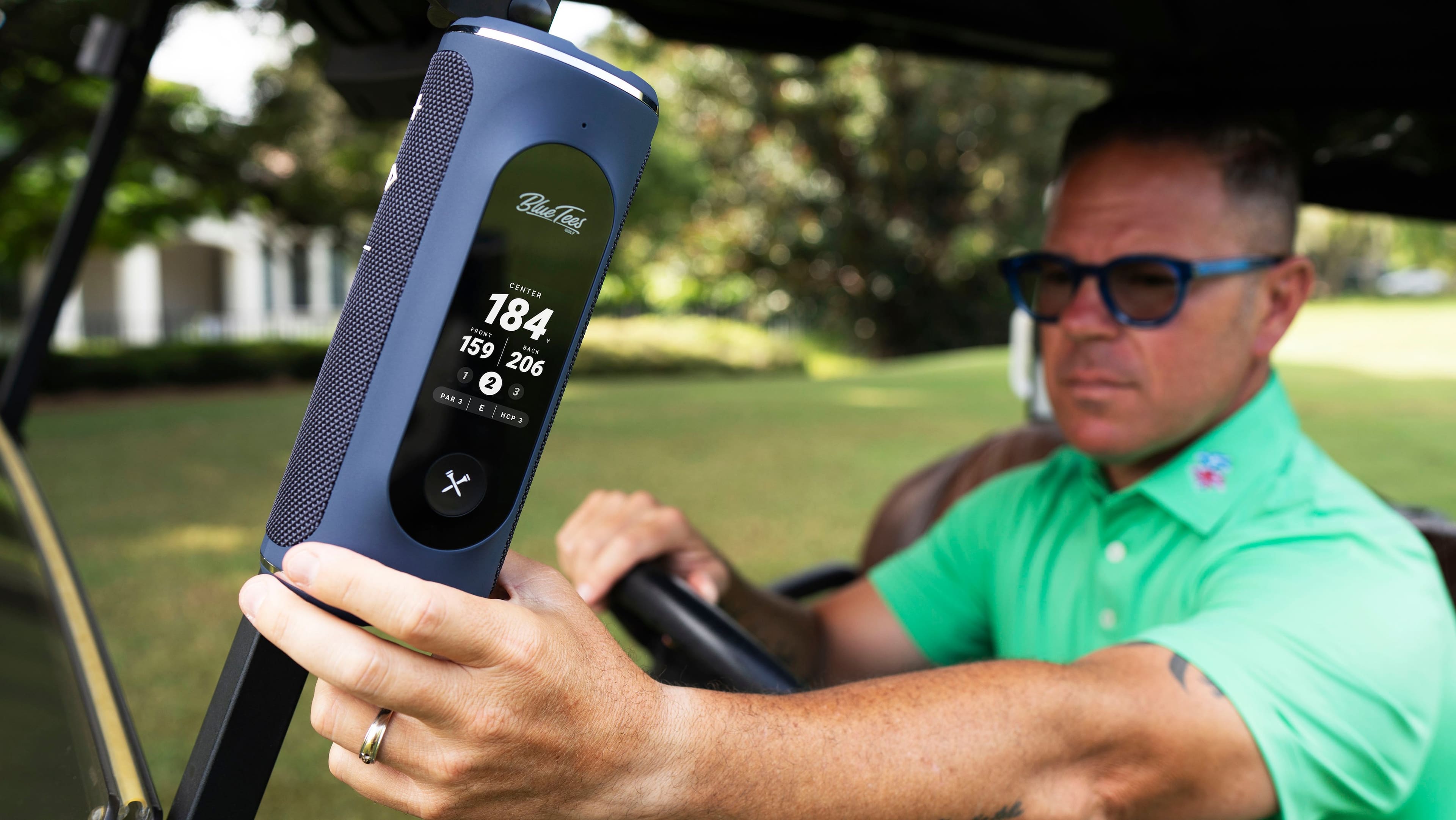 Blu Tees i Center Front 184. 159 Rack 1 206 2 3 Par 1 E KCP 1.