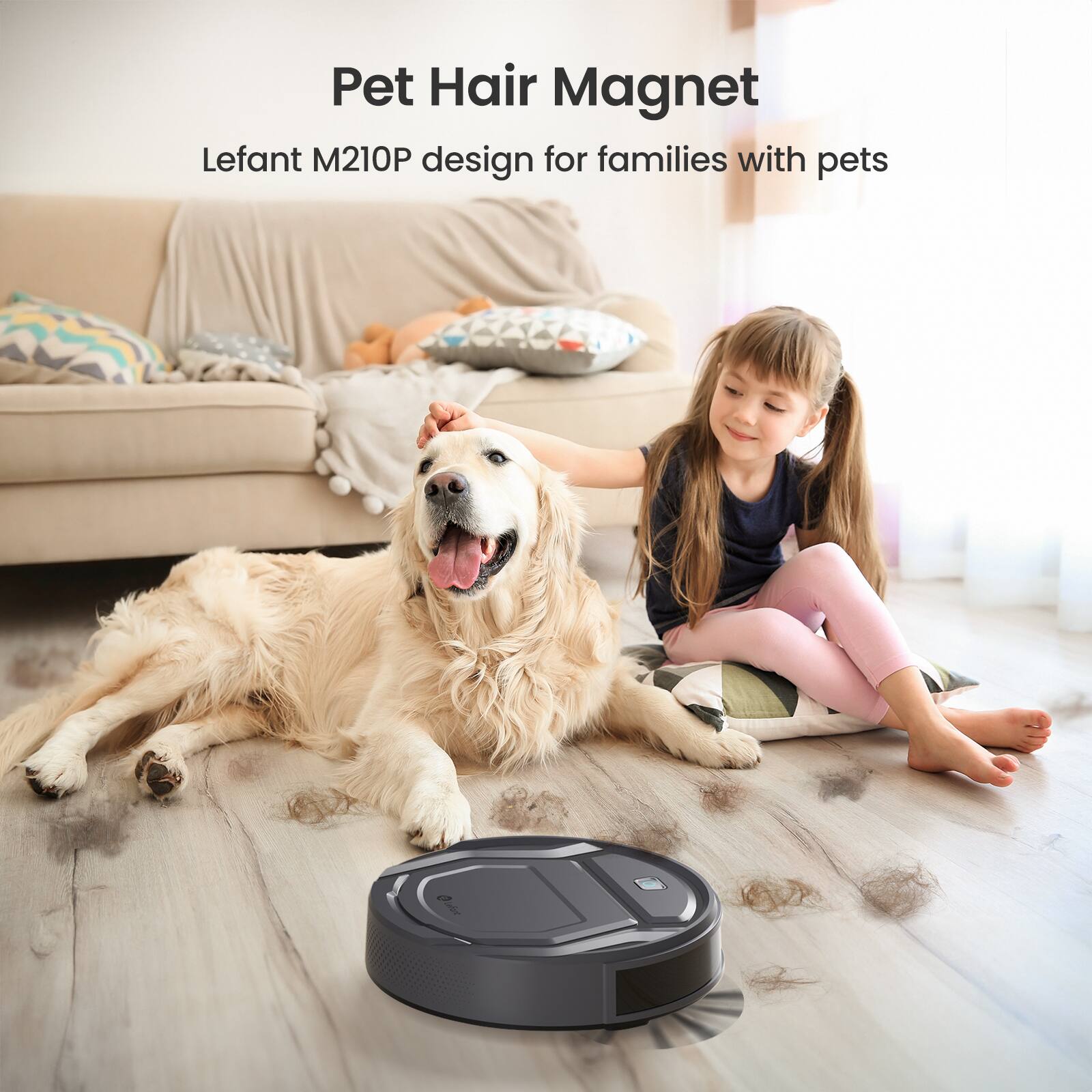 Pet Hair Magnet
Lefant M210P design for families with pets