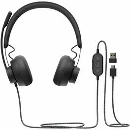 Logitech - Zone Wired 2 - Noise-Canceling Headset with Adaptive Hybrid ANC, USB-C with USB-A adapter, Offwhite - USB Type - White