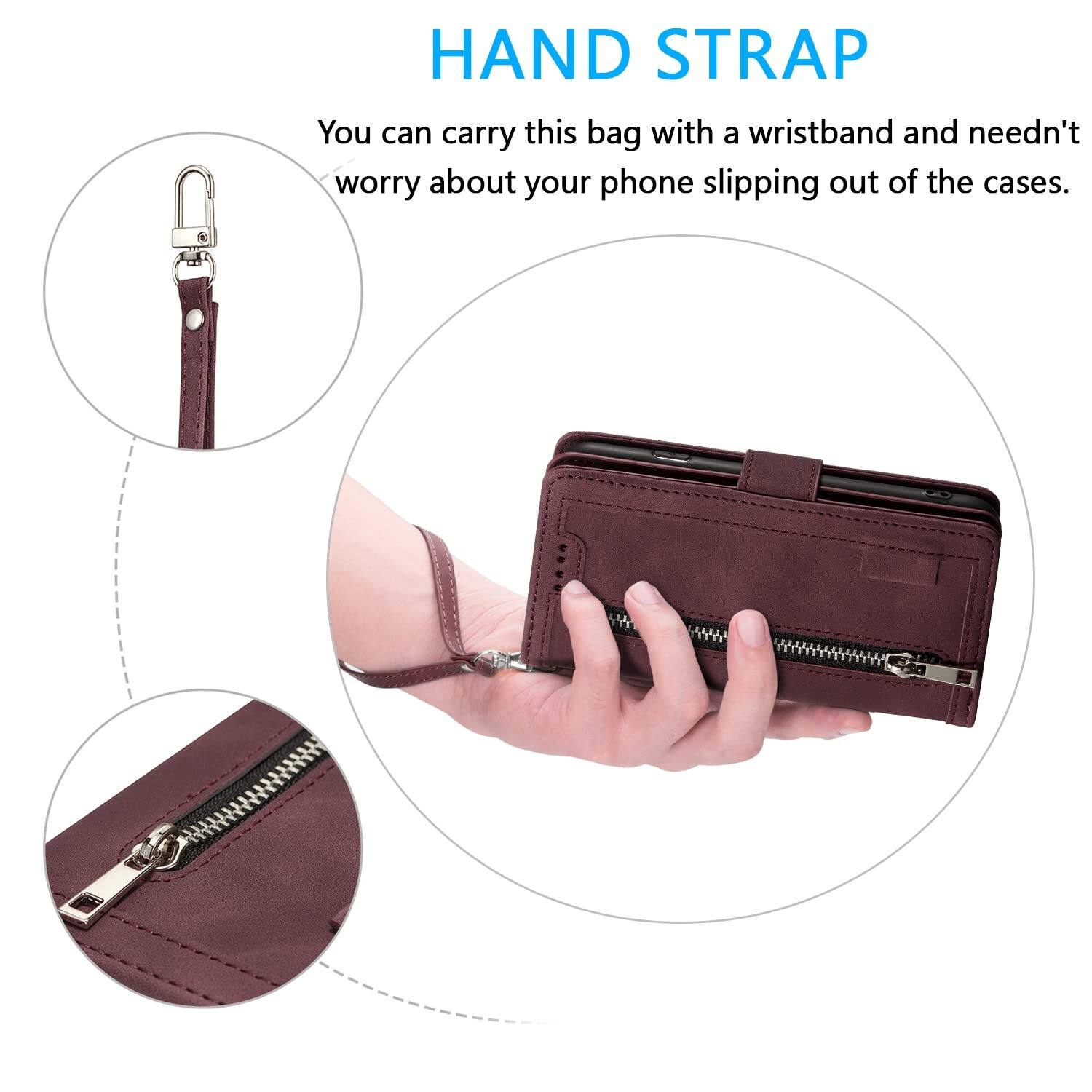 HAND STRAP  
You can carry this bag with a wristband and needn't worry about your phone slipping out of the cases.