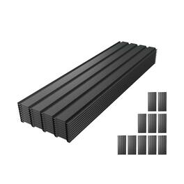 Mondawe - 61in-10 PCS Galvanized Metal Roof Panels Waterproof Corrugated Roofing Sheets - Gray
