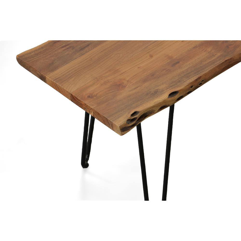 Alt View 3. Carolina Chair & Table - Seti Live Edge Coffee Table/Bench - Natural Top - Black Base - Brown.