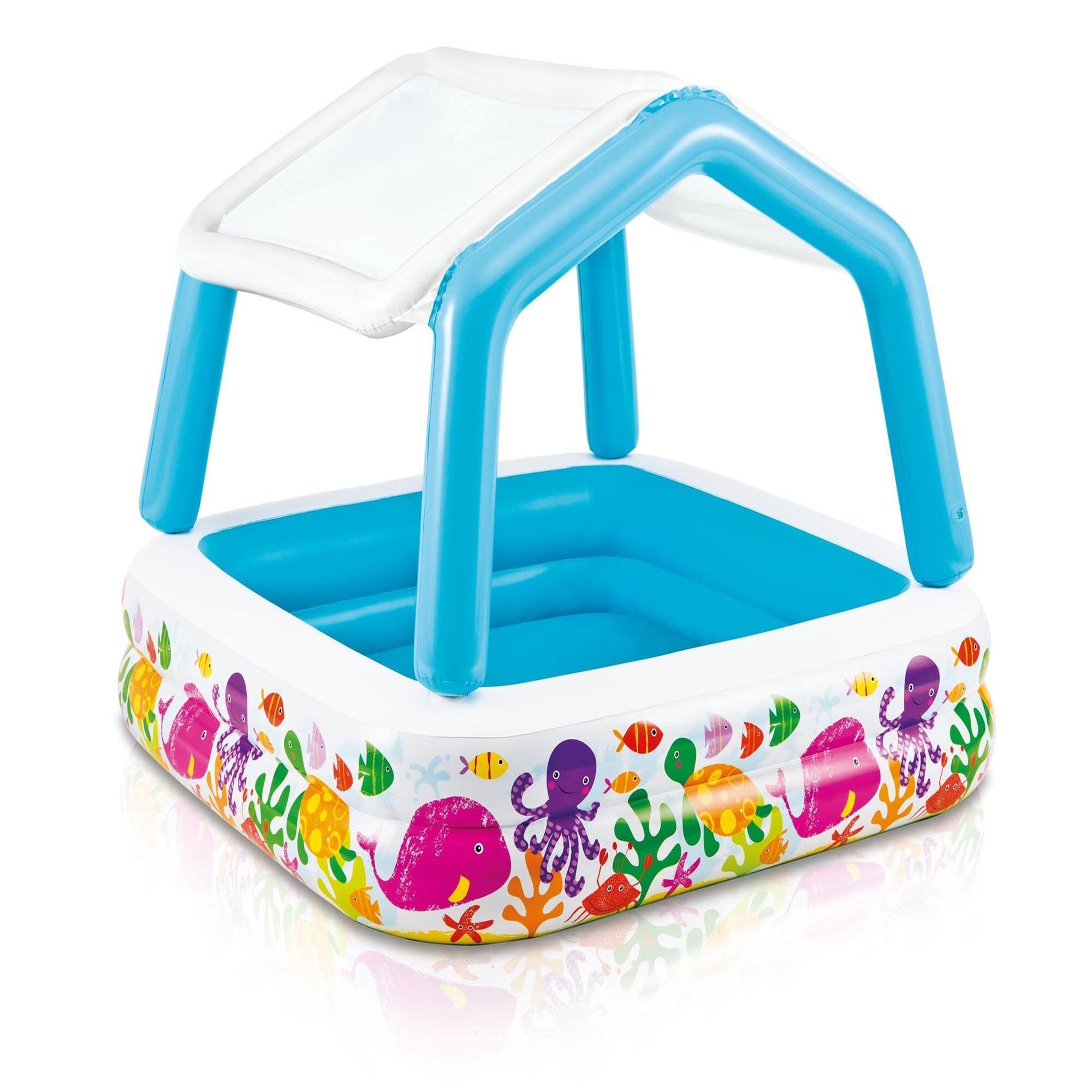 Alt View 1. Intex - Intex Ocean Scene Kiddie Pool With Shade Canopy & Ocean Play Kiddie Pool & Games.