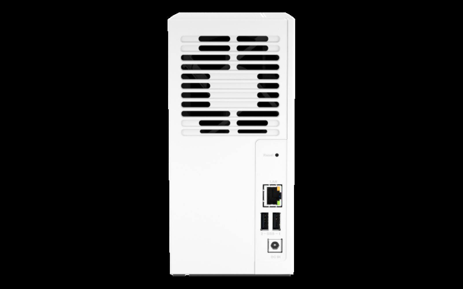 Angle. QNAP - QNAP TS-233-US 2 Bay Affordable Desktop NAS with ARM Cortex-A55 quad-core processor and 2 GB DDR4 RAM (Diskless) - White.