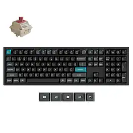 Keychron - Q6 Ultra 8K Full-Size Wireless Mechanical Keyboard, ZMK/built-in AI Launcher RGB and Knob - Black