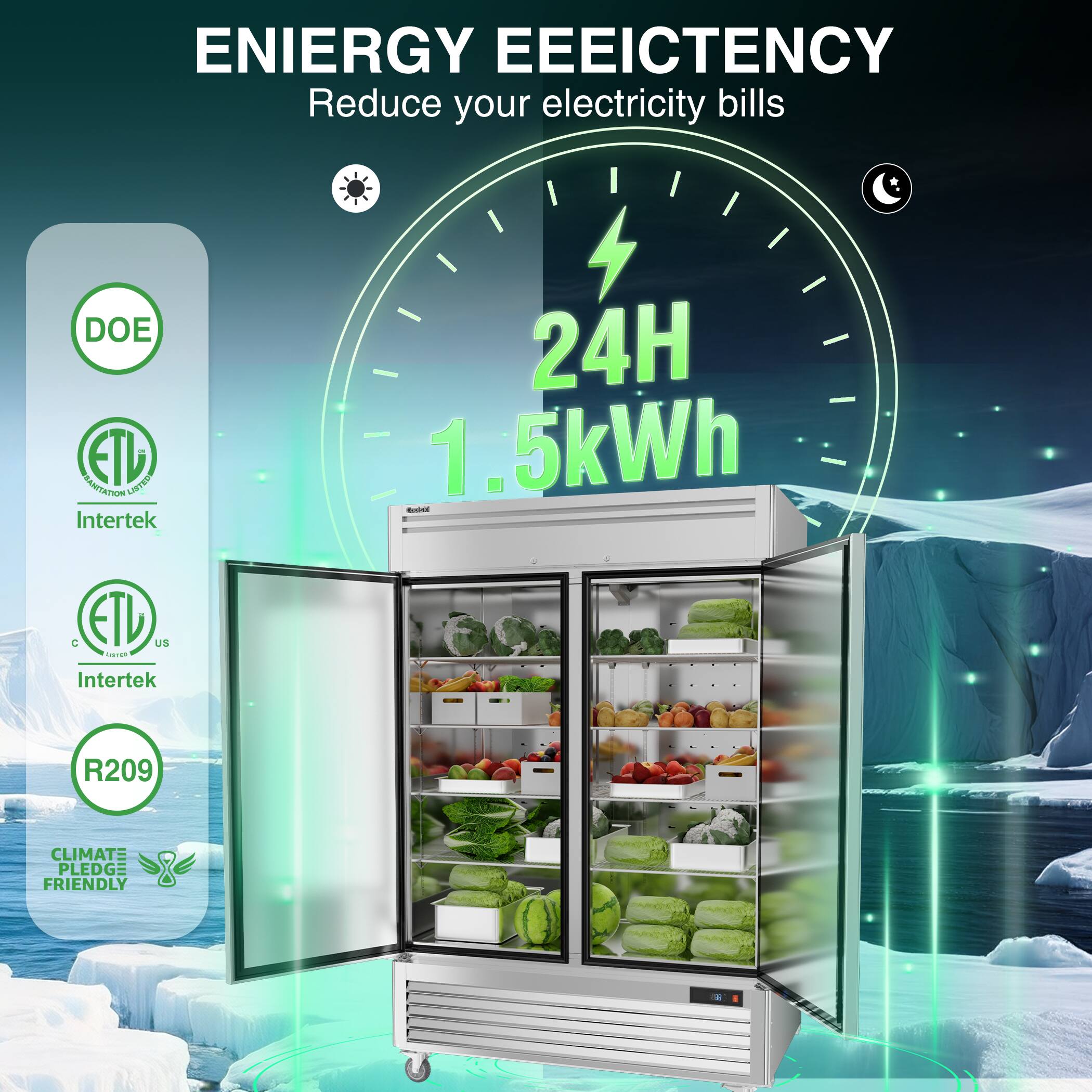 ENERGY EFFICIENCY  
Reduce your electricity bills  
DOE ETL  
24H 1.5kWh  
Intertek  
R209  
CLIMATE PLEDGE FRIENDLY