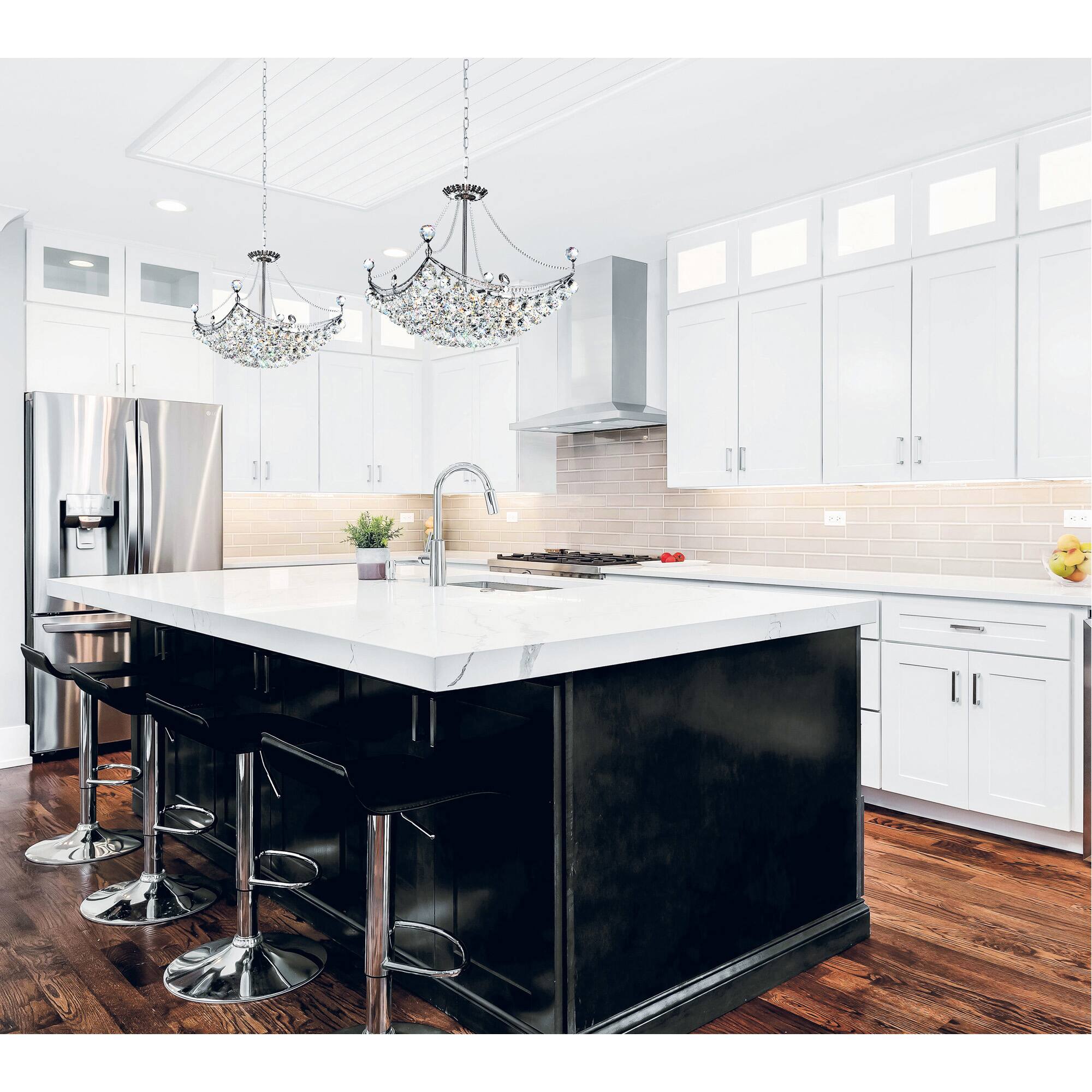 Alt View 3. CWI Lighting - Jasmine 8 Light Down Chandelier With Chrome Finish - Chrome.