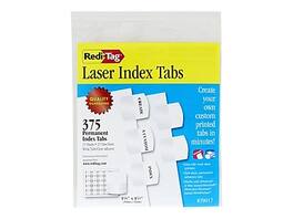 Redi-Tag - Laser Tabs, 1.13" Wide, 375/Pack (39017) - White