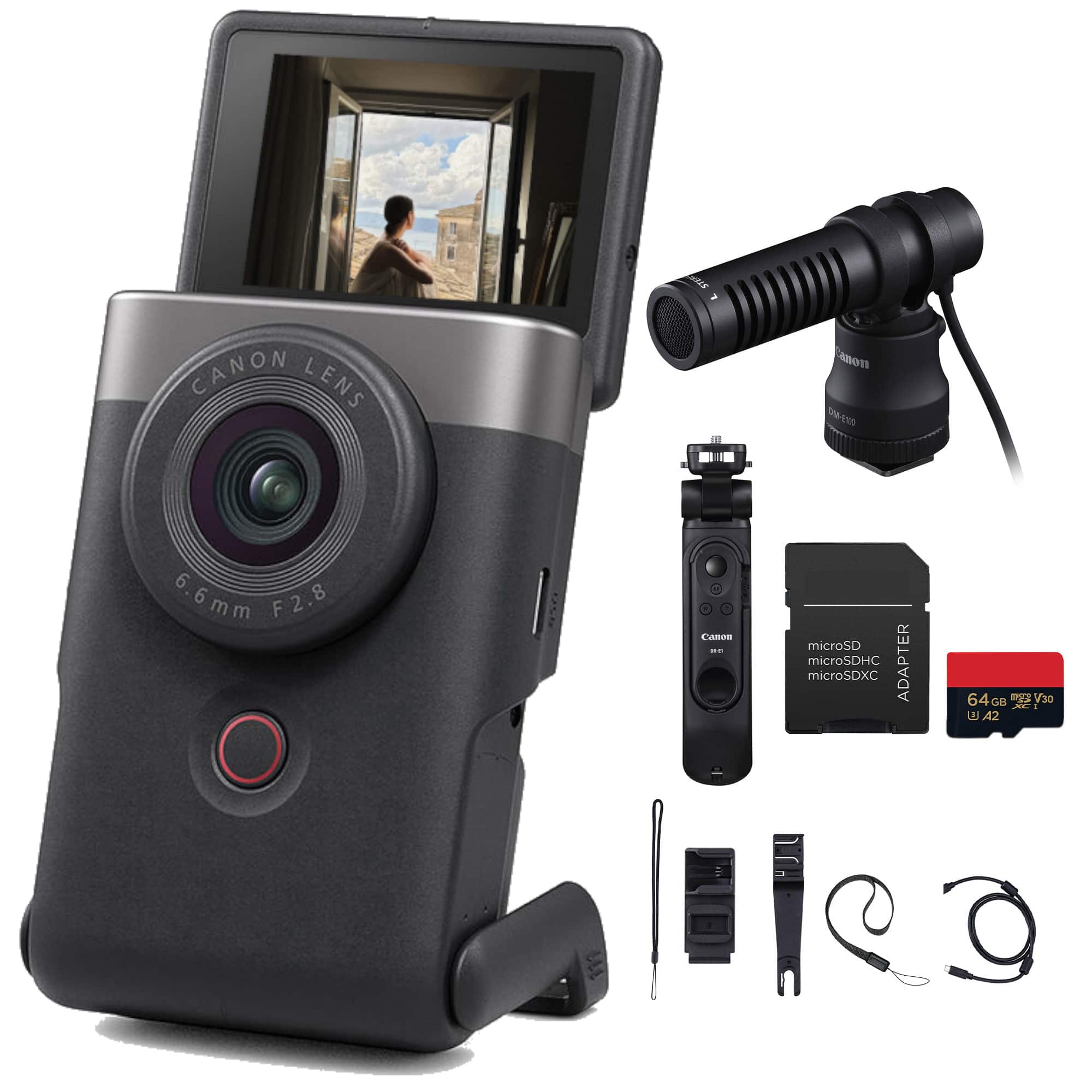 Canon - PowerShot V10 Vlog Camera + More - Silver