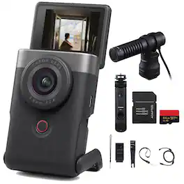 Canon - PowerShot V10 Vlog Camera + More - Silver