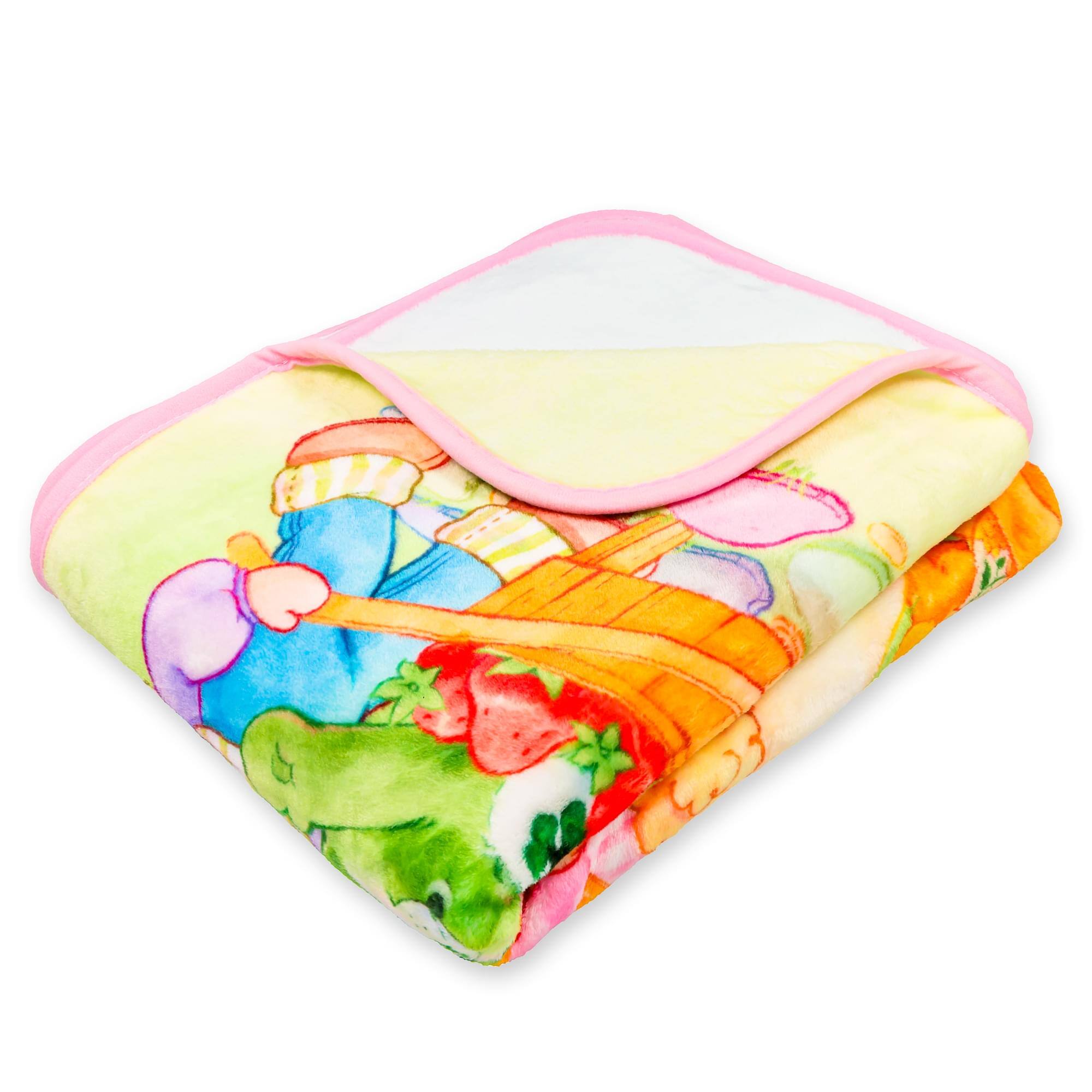 Alt View 1. Silver Buffalo - Care Bears x Strawberry Shortcake Fleece Throw Blanket | 45 x 60 Inches - Multi-Color.