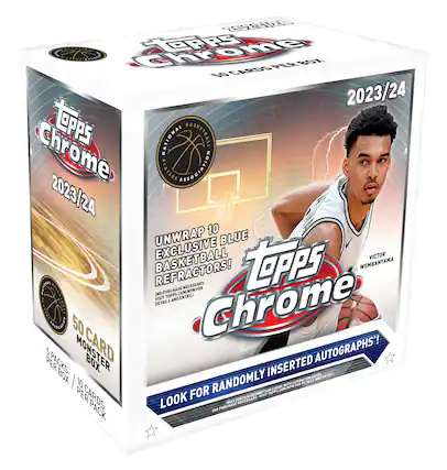 Topspin Chrome 2023/24 Basketball Cards Box Set - 10 Packs, 50 Cards Per Pack, 2023/24 National Basketball Players Association Exclusive Blue Refractors! - Look for Autographs! - Box Inserted for Randomly Inserted Autographs! - Purchase for Entry Details.