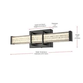 Living District - Ivaan 16 Inch Led Wall Sconce In - Black