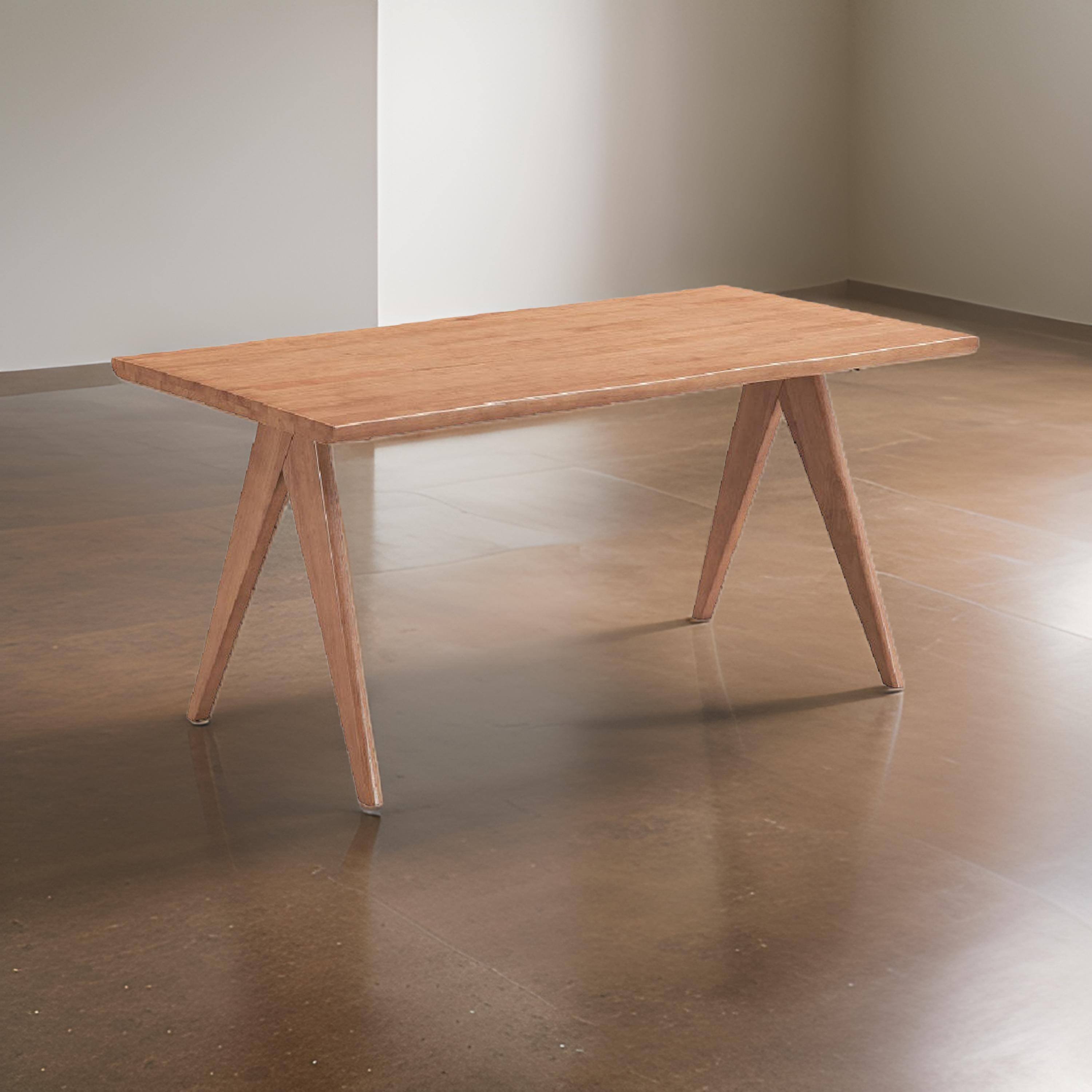 Alt View 5. Manhattan Lane - Tina 63 Inch Dining Table, Rectangular, Live Edge Natural Brown Wood - Brown.
