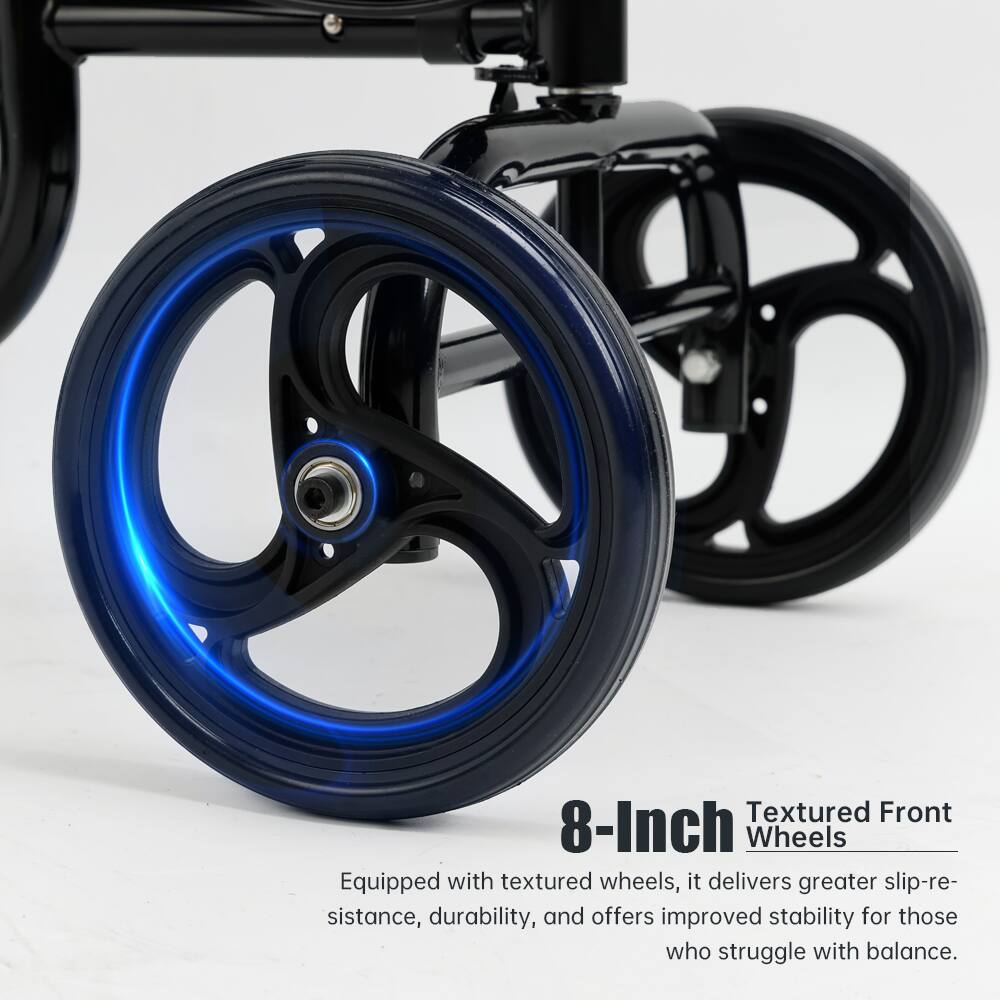 Angle. Topteng - Foldable Steerable Knee Scooter For Ankle & Foot Injuries Portable Lightweight Leg Injury Scooter, PVC Frame for Adults - Black.