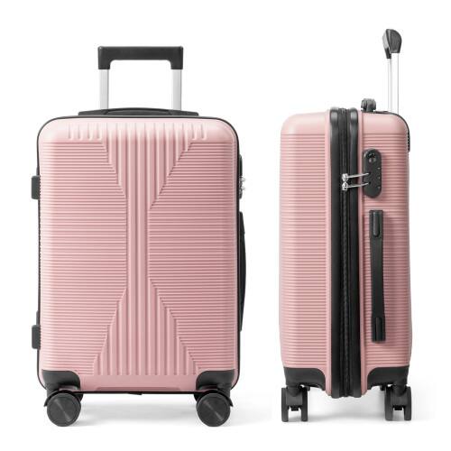 Alt View 8. Winado - 20" Hardshell Carry On Luggage with Spinner Wheels Lightweight PP Hardside Small Suitcase with Built-in Lock - Pink.