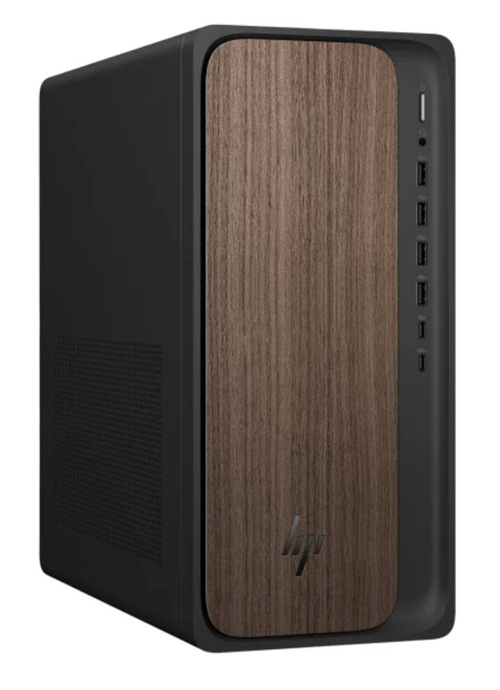 Alt View 4. HP - HP OmniDesk Desktop (Ultra 7-265, 64GB, 2TB SSD, Intel Graphics, Win 11 Pro ) - Dark Wood.