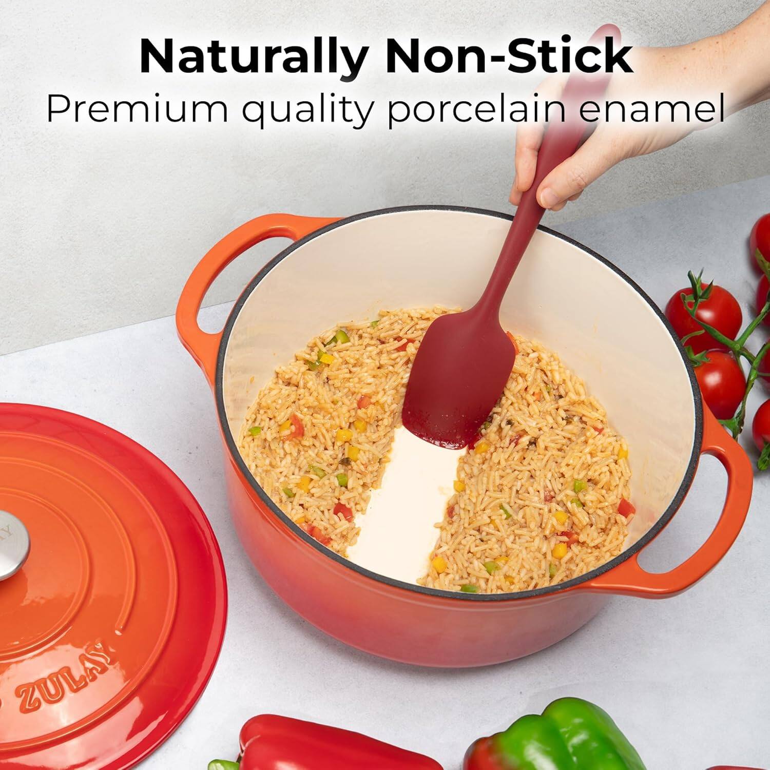 Naturally Non-Stick  
Premium quality porcelain enamel