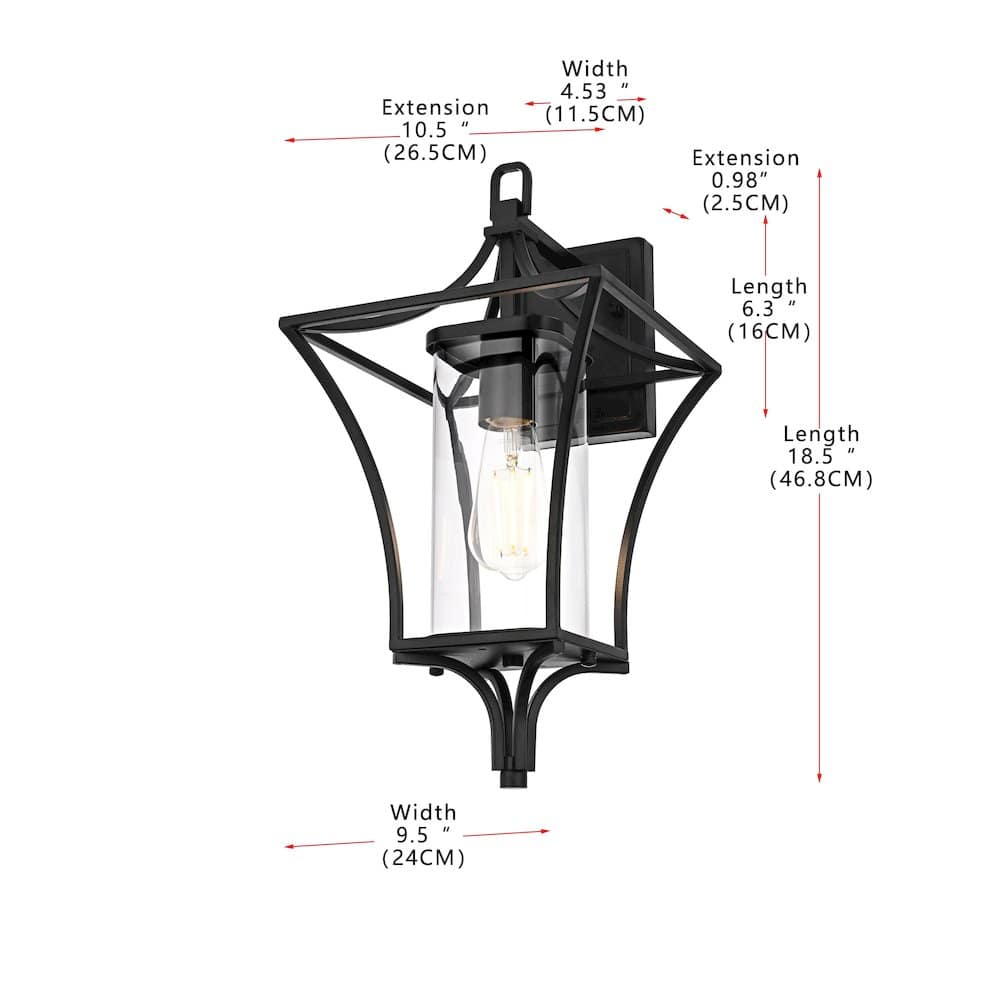 Elegant Lighting - Belgrade 9.5 Inch Outdoor Wall Sconce In - Black price history on PriceWatchPro