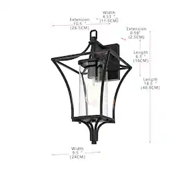 Elegant Lighting - Belgrade 9.5 Inch Outdoor Wall Sconce In - Black