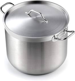 Cooks Standard - Professional 30 qt S/S Heavy Duty Stock Pot W/ Lid, Large Pot for Cooking Pasta, Soup,Induction& Oven & Dishwasher Safe - Stainless Steel