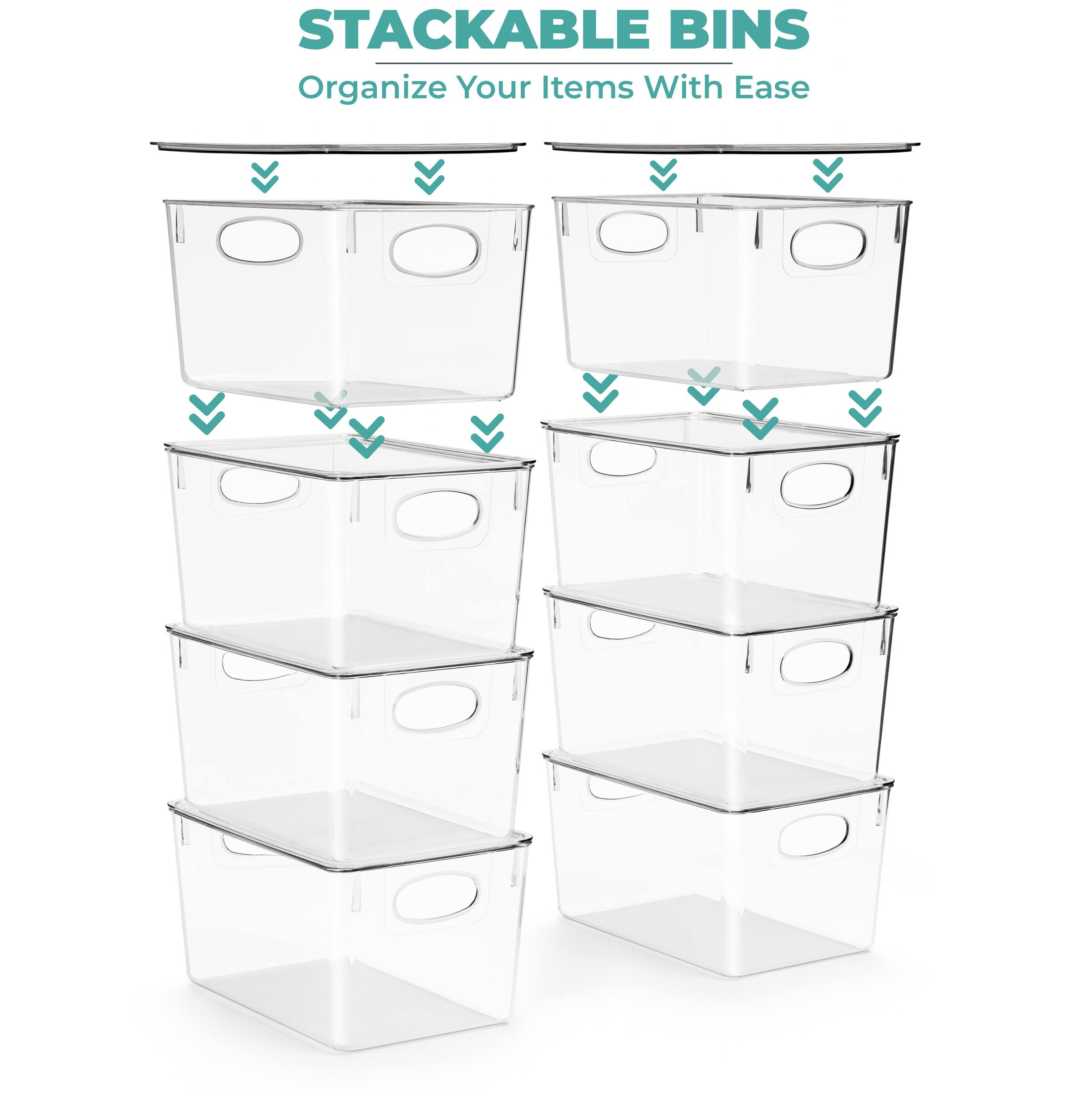 STACKABLE BINS  
Organize Your Items With Ease