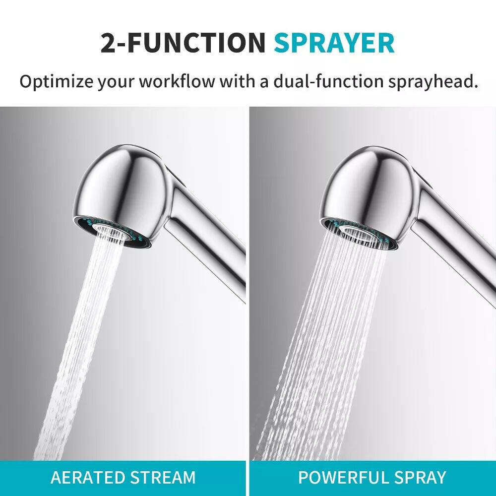 2-FUNCTION SPRAYER

Optimize your workflow with a dual-function sprayhead.

AERATED STREAM

POWERFUL SPRAY
