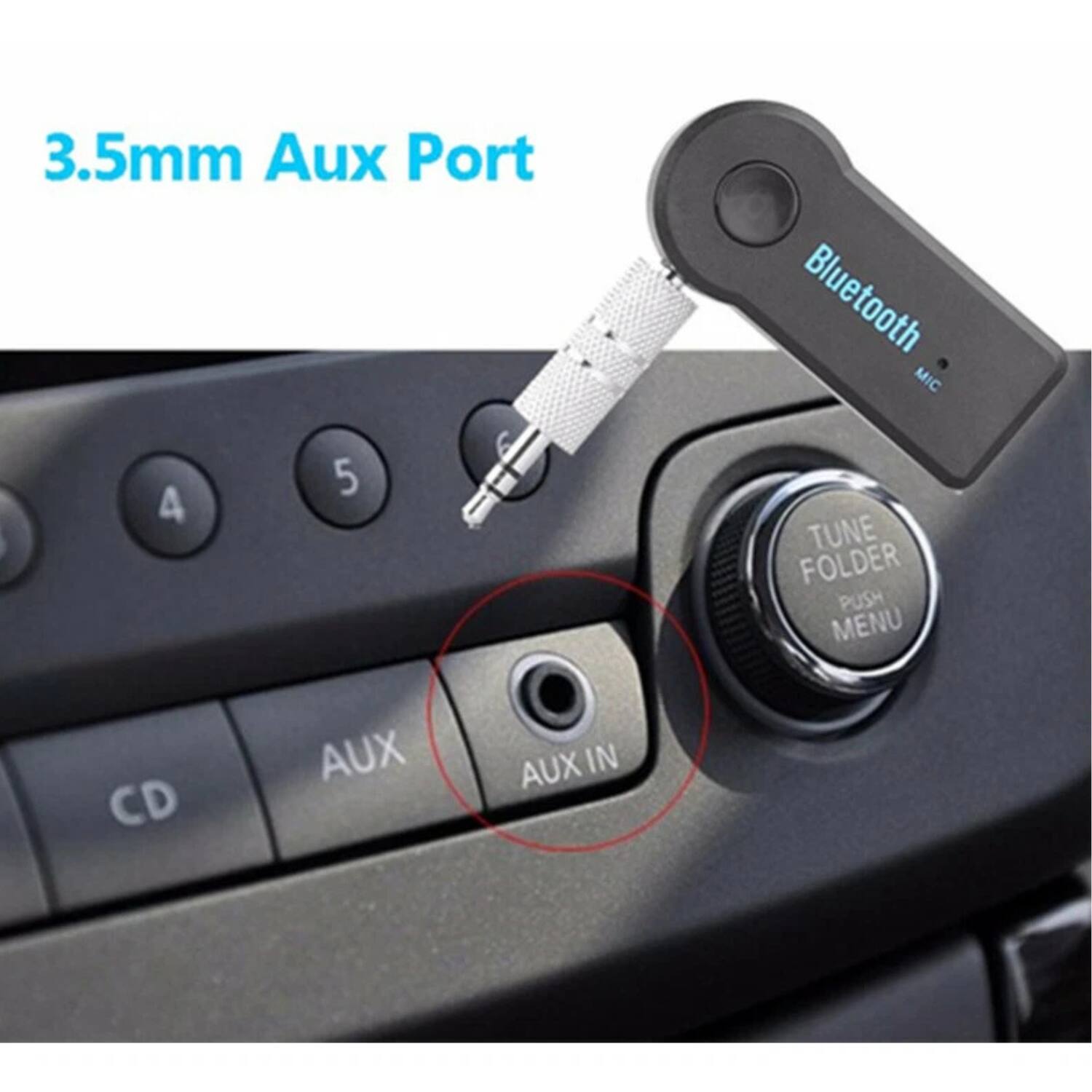 3.5mm Aux Port

Bluetooth MIC

TUNE FOLDER PUSH MENU

AUX IN

AUX

CD