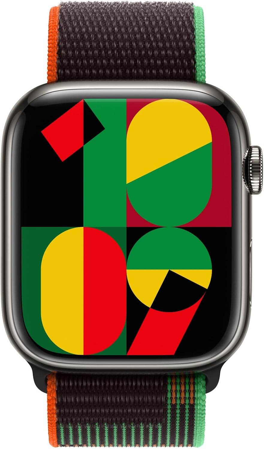 Alt View 2. Apple - Apple Watch Band - Sport Loop (45mm) - Black Unity - Regular - Black.