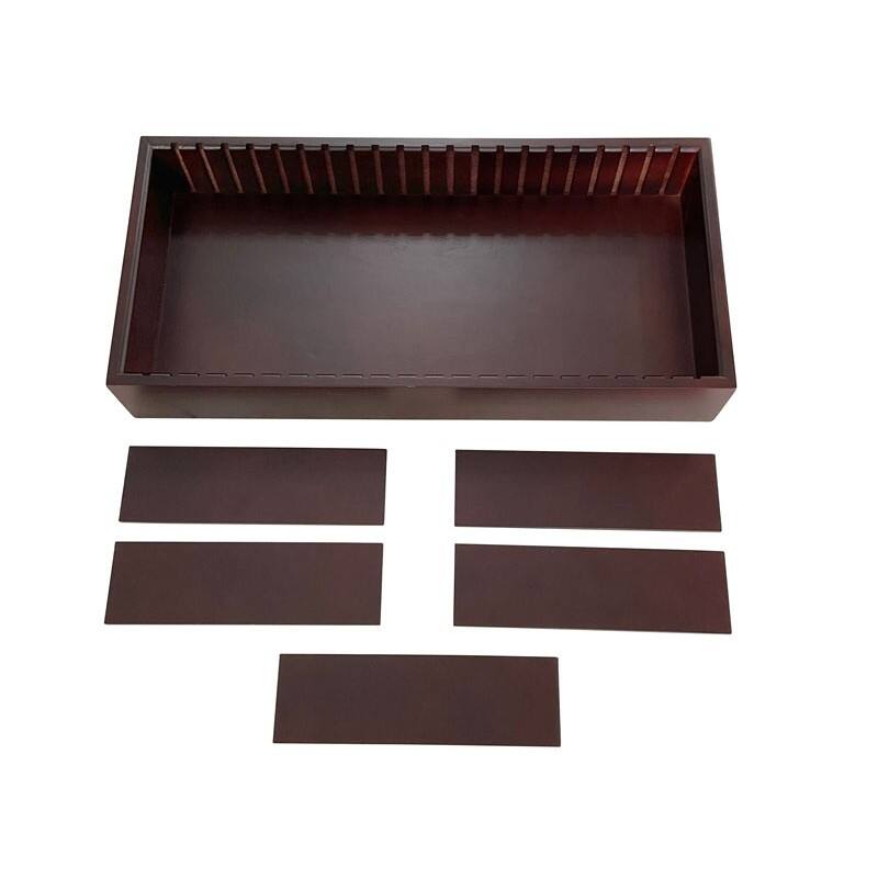 Back. Prestige - Adjustable Cigar Tray (Dark Mahogany) - Dark Mahogany Finish.