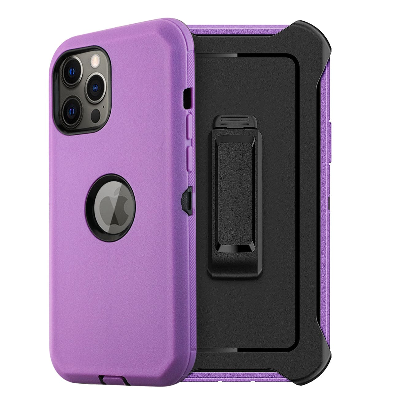 Reiko - Multilayer Full Protection With Built-In Screen Protector Caseapple Iphone 12/Iphone 12 Pro In - Purple
