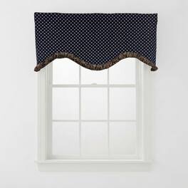 RLF Home - 100% Cotton Passat Trimmed Cornice Lined Window Valance 50" x 17" - Black