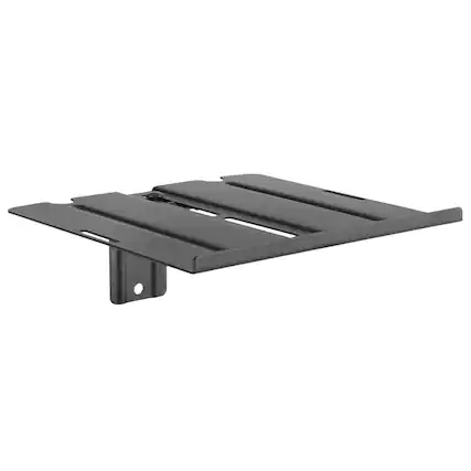 Front. Mount-It! - Floating TV Shelf for A/V Components with Durable Steel Design, Air Vents & TV or Wall Mount Compatibility, Black - Black.