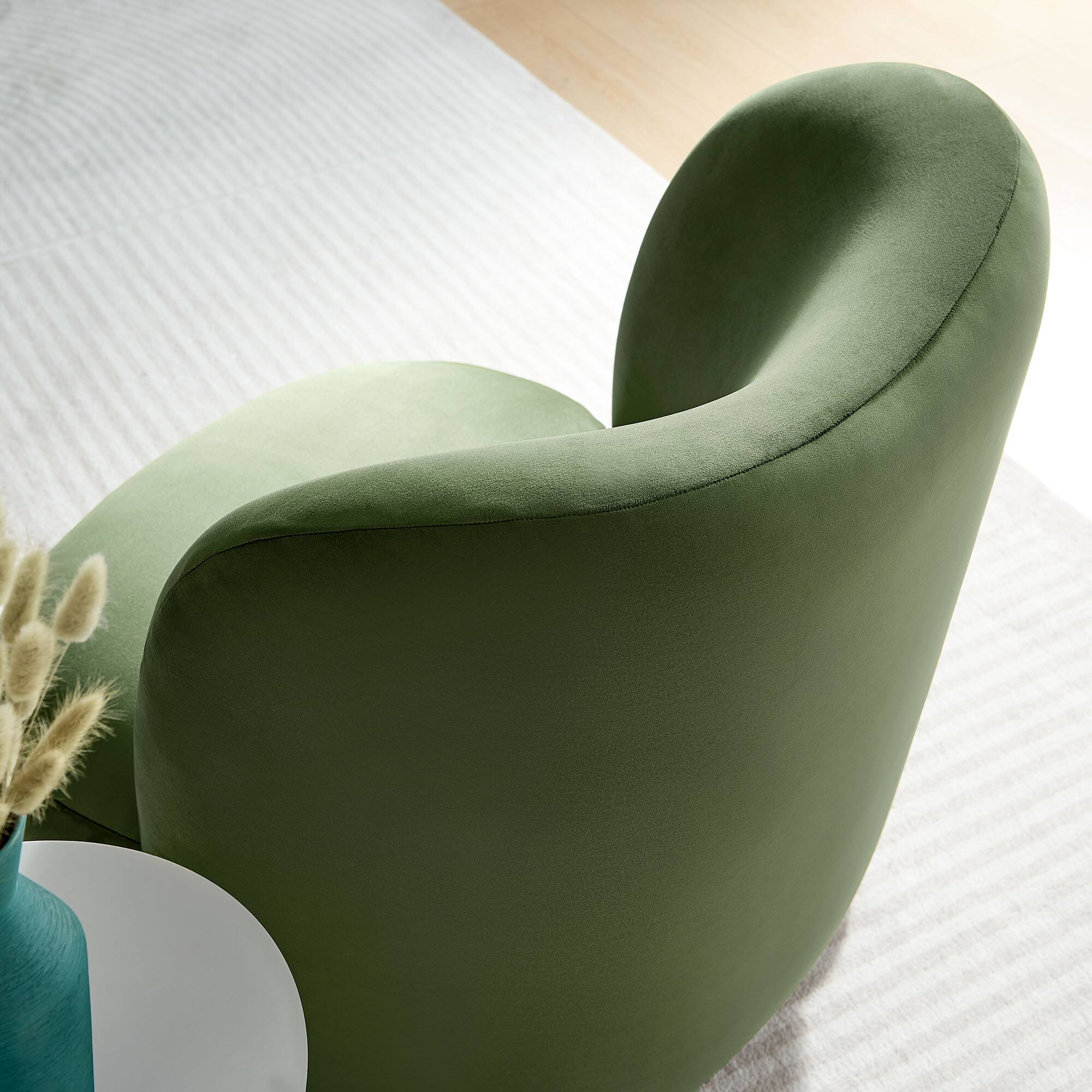 Alt View 1. Modway - Monroe Performance Velvet Accent Chair by Modway - Moss Green Walnut.