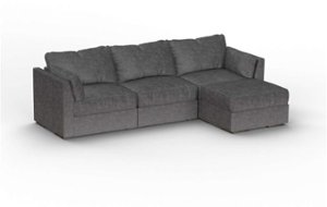 Lovesac - 4 Seats + 5 Angled Sides Corded Velvet & Standard Foam Sactional - Charcoal Grey - Front_Zoom