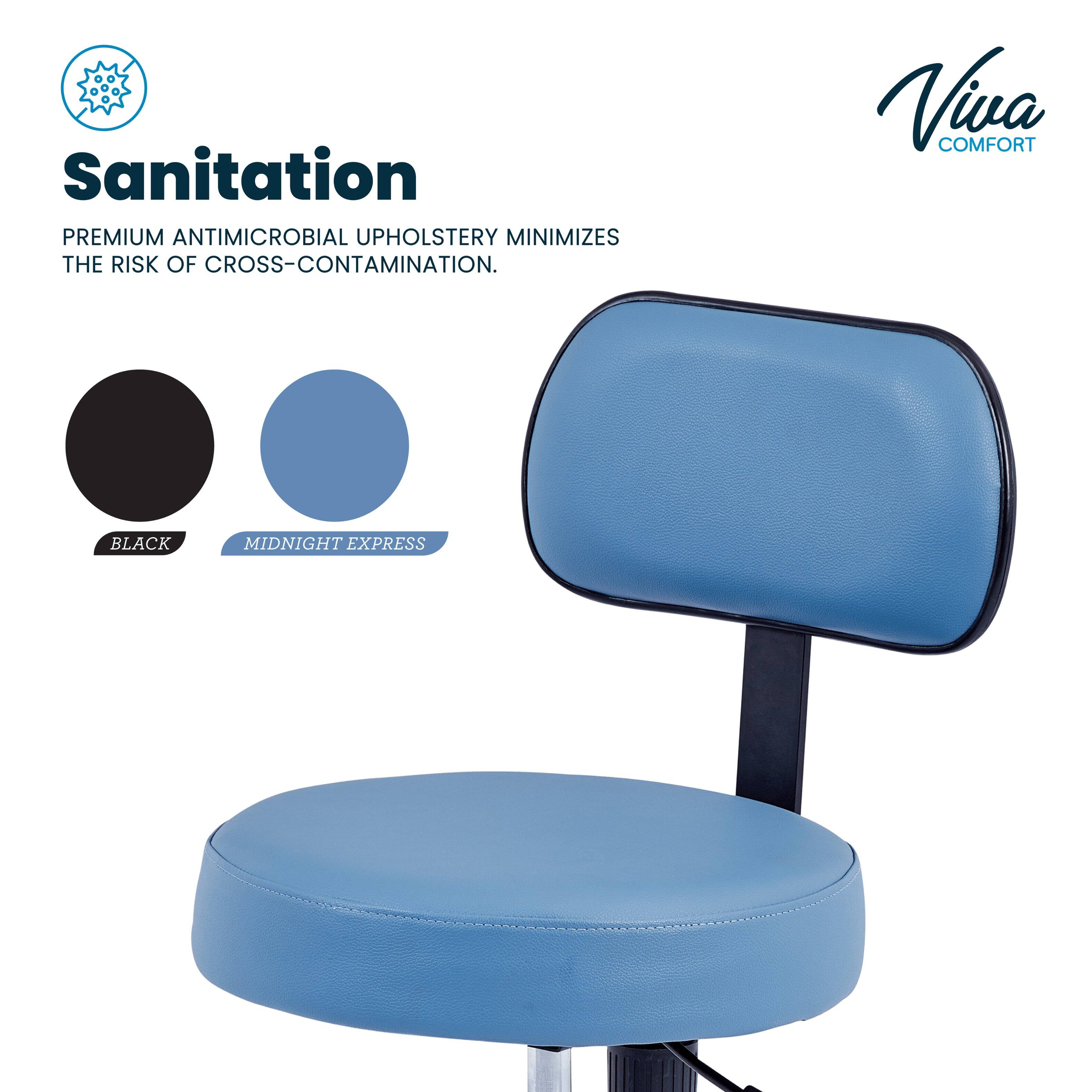 Sanitation
PREMIUM ANTIMICROBIAL UPHOLSTERY MINIMIZES THE RISK OF CROSS-CONTAMINATION.
Viva COMFORT
BLACK
MIDNIGHT EXPRESS