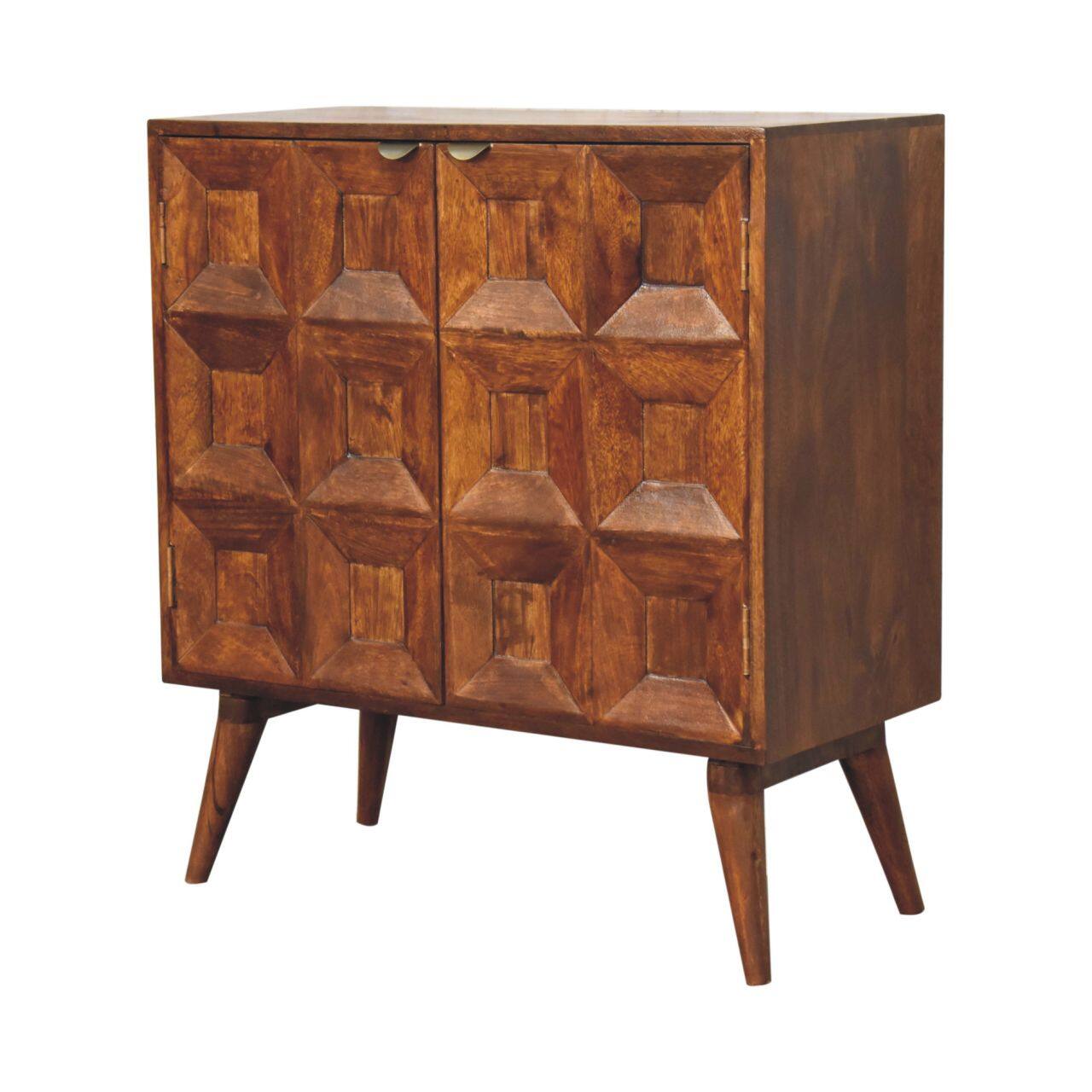 Back. Artisan Furniture - Artisan Furniture Solid Wood Quad Cabinet, Brown - Brown.