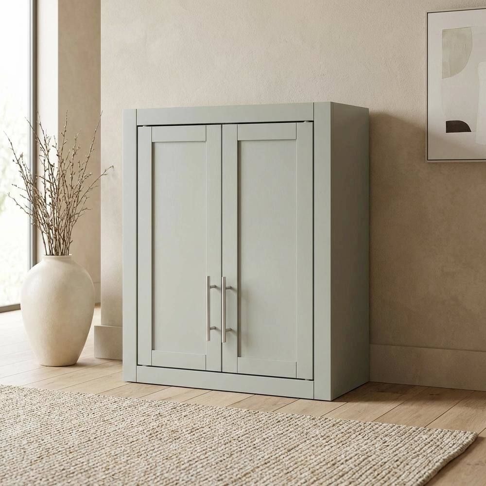 Alt View 5. FurniFact - Gray Wall-Mount Storage Cabinet - Gray.