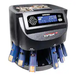 Viper V395 Coin Counter, Sorter, Wrapper with 48 Preformed Wrappers and Dust Cover