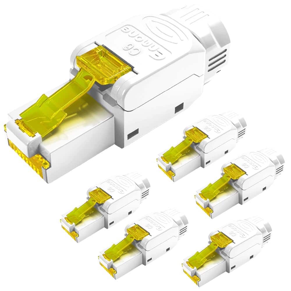 ACJPR - Cat6 RJ45 Tool-Free Connectors, UTP, 6-Pack